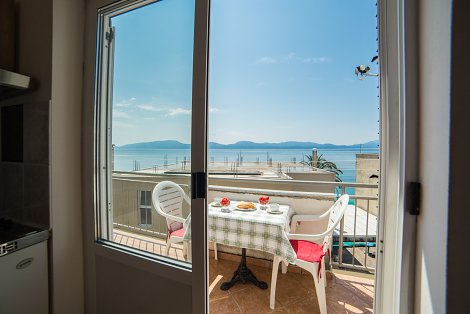 Chorvátsko, Gradac, apartmány Mirna  - 1/2 štúdio č. 1 - balkón