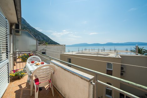 Dovolenka / zájazdy / cestovanie, Chorvátsko, Gradac, apartmány Mirna  - 1/2 štúdio č. 1 - balkón