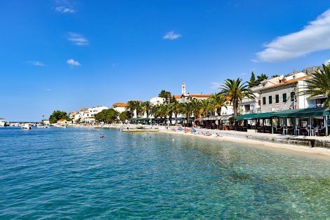 Chorvátsko, Gradac, apartmány Mirna  - pláž