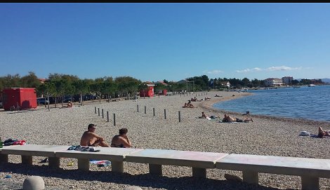 Chorvátsko, Vodice, apartmán Martina  - pláž