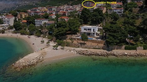 Chorvátsko, Omiš - Nemira - Penzión Nemira - poloha