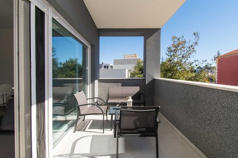 Chorvátsko, Vodice, apartmány Benmi  - apt. 1 -  balkón