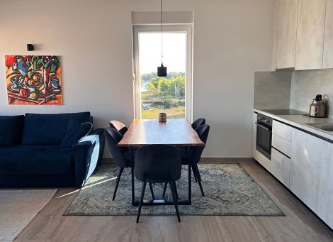 Chorvátsko, ostrov Vir, The Beach Resort II - 1/3+1 apt. - obývacia izba spojená s kuchyňou