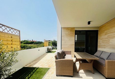 Chorvátsko, ostrov Vir, The Beach Resort III - 1/6 (+2) apt. - prízemie - terasa
