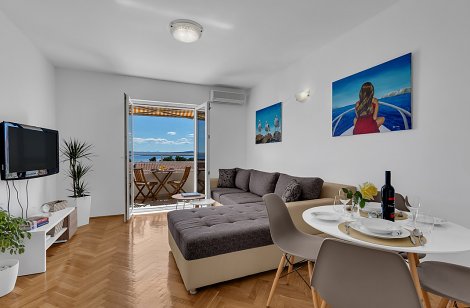 Chorvátsko, Promajna - apartmán Emili - obývacia časť
