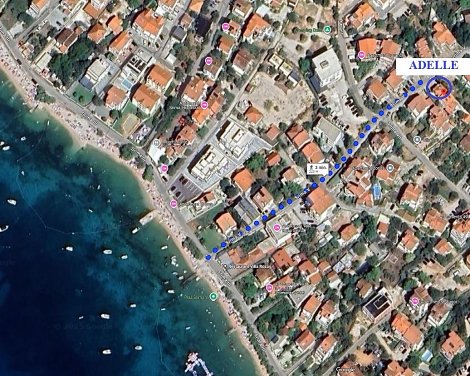 Chorvátsko, Vodice, apartmán Adelle -  poloha